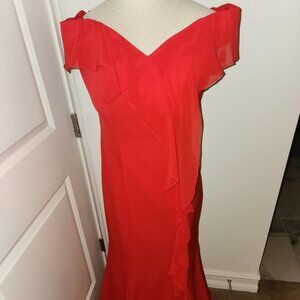 Red evening dress